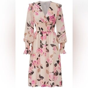 Pinko size 4 blooms smocked dress